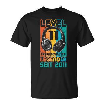 Level 11 Jahre Geburtstags Junge Gamer 2011 Geburtstag V2 T-Shirt - Seseable