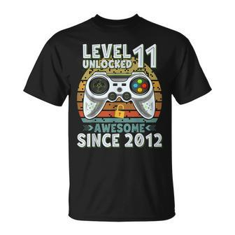 Level 11 Unlocked Awesome 2012 Gamer 11Th Birthday T-Shirt - Seseable