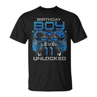 Level 11 Unlocked Video Game 11Th Birthday Gamer Boys V2 T-Shirt - Seseable
