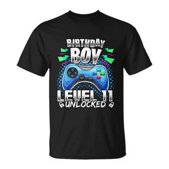 Level 11 Unlocked Video Game 11Th Birthday Gamer Gift Boys Tshirt Unisex T-Shirt - Monsterry AU