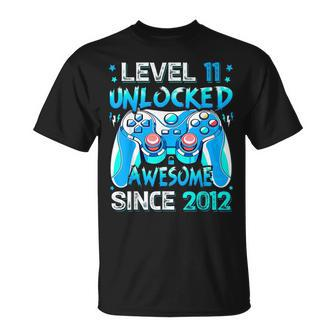 Level 11 Unlocked Video Gamer 11 Year Old 11Th Birthday Boy T-Shirt - Seseable