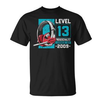 Level 13 Jahre Geburtstags Junge Gamer 2009 Geburtstag V2 T-Shirt - Seseable