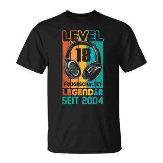 Level 18 Jahre Geburtstags Junge Gamer 2004 Geburtstag V3 T-Shirt - Seseable