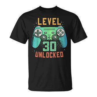 Level 30 Unlocked 30Th Birthday Gamer Gifts 30 Year Old Male Unisex T-Shirt | Mazezy