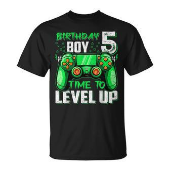 Level 5 Birthday Boy 5 Year Old Video Games Gaming T-Shirt - Seseable