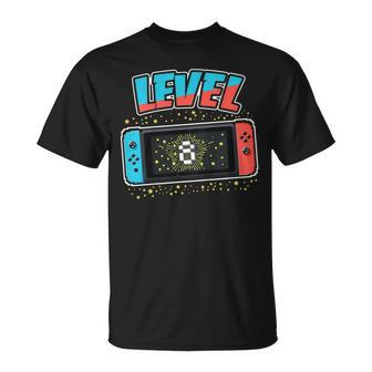 Level 8 Birthday Shirt Boy 8 Years Old Video Games Gift Unisex T-Shirt | Mazezy