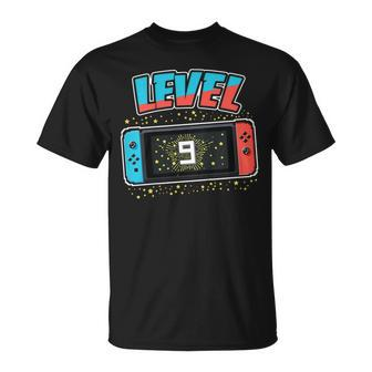Level 9 Birthday Shirt Boy 9 Years Old Video Games Gift Unisex T-Shirt | Mazezy