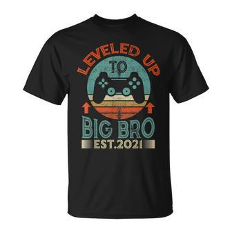 I Leveled Up To Big Brother Est 2021 Promoted To Big Bro T-Shirt - Seseable