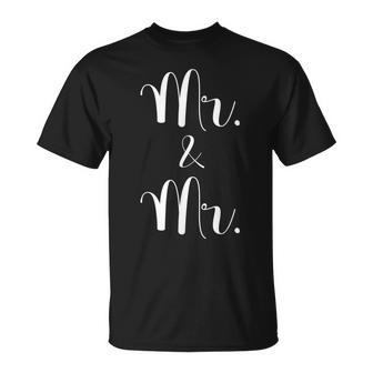 Lgbt Pride Gay Bachelor Party Mr And Mr Engagement Unisex T-Shirt | Mazezy