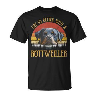 Life Is Better With A Rottweiler Dog Lover T-Shirt - Seseable