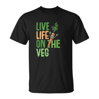 Life On The Veg Vegan Slogan Plant Power Cute Graphic T-shirt - Thegiftio UK
