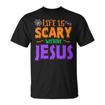Life Without Jesus Is Scary Fall Christian Halloween Jesus T-shirt - Thegiftio UK
