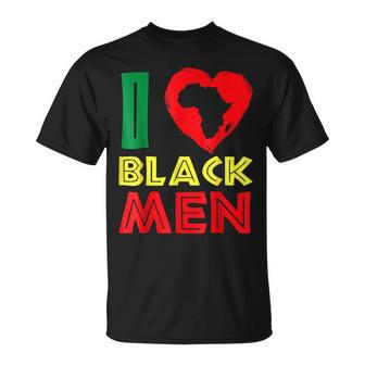 I Love Black Men Couples Black History Month African Pride T-Shirt - Seseable