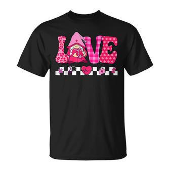 Love Gnome Pink Nurse Valentines Day Nursing T-Shirt - Seseable