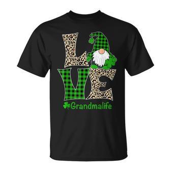 Love Grandma Life St Patricks Day Gnome Irish Grandma Unisex T-Shirt | Mazezy