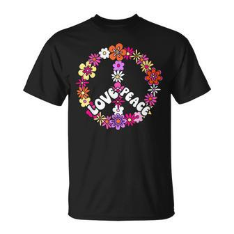 Love Peace Peace Sign 60S Retro Peace T-Shirt - Seseable
