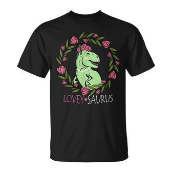 Loveysaurus T Rex Dinosaur Grandma Saurus Grandmasaurus Unisex T-Shirt | Mazezy
