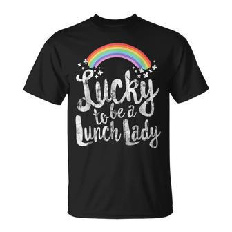 Lucky To Be A Lunch Lady School St Patricks Day T-Shirt - Seseable