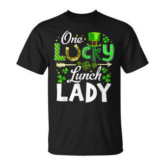 Lucky Shamrock One Lucky Lunch Lady St Patricks Day School T-Shirt - Seseable