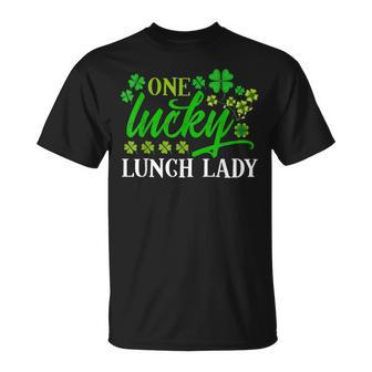 Lucky Shamrock One Lucky Lunch Lady St Patricks Day School T-Shirt - Seseable