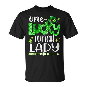 Lucky Shamrock One Lucky Lunch Lady St Patricks Day School T-shirt - Thegiftio UK