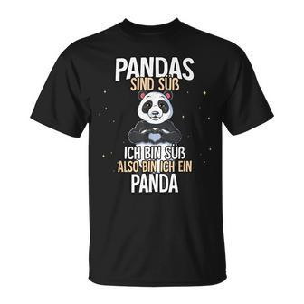 Lustiges Panda T-Shirt: Pandas sind süß - Ich bin ein Panda - Schwarz - Seseable