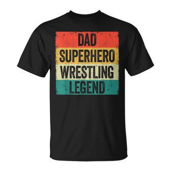 Lustiges Wrestler Papa T-Shirt, Vatertag Superhelden Wrestling Legende - Seseable