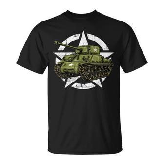 M4 Sherman World War 2 Army Tank Vintage Tank A Military Boy Unisex T-Shirt | Mazezy