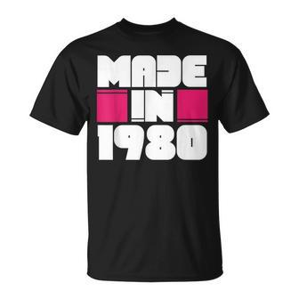 Made In 1980 Awesome Retro Birthday Vintage Born In 1980 T-Shirt - Seseable