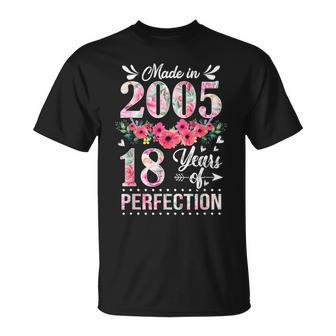 Made In 2005 18 Year Old 18Th Birthday For Girl T-shirt - Thegiftio UK