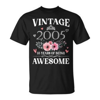 Made In 2005 18 Year Old 18Th Birthday For Girl T-shirt - Thegiftio UK