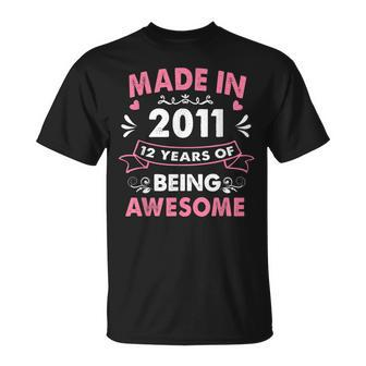 Made In 2011 12 Year Old 12Th Birthday For Girl T-shirt - Thegiftio UK