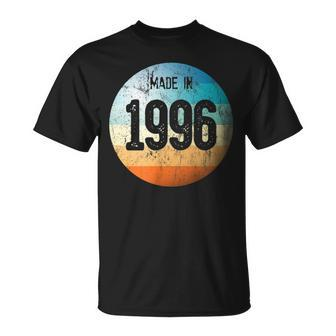 Made In 1996 Vintage Retro Color Globe 23Rd Birthday Unisex T-Shirt | Mazezy
