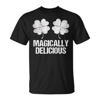 Magically Delicious Shamrock Boobs St Patricks Day Sexy Unisex T-Shirt | Mazezy