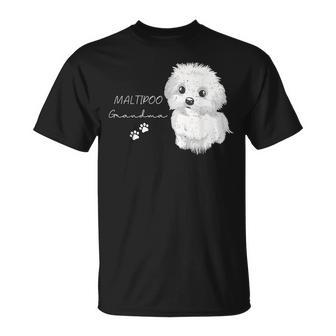 Maltipoo Grandma Animals Design For Maltese Poodle Dog Mom Unisex T-Shirt | Mazezy