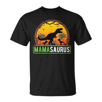 Mamasaurus T-Rex Mama 2 Kinder Dino Mutter Muttertag T-Shirt - Seseable