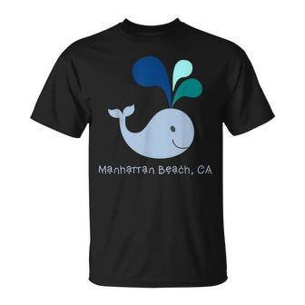 Manhattan Beach Ca Cute California Whale Lover Cartoon Unisex T-Shirt | Mazezy