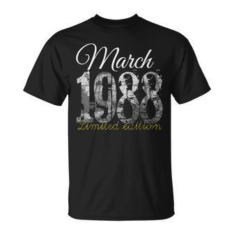 March 1988 - 35 Year Old 1988 35Th Birthday Gift Unisex T-Shirt | Mazezy AU
