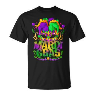 Mardi Gras 2023 Womens Girls Mask Beads New Orleans Party T-Shirt - Seseable
