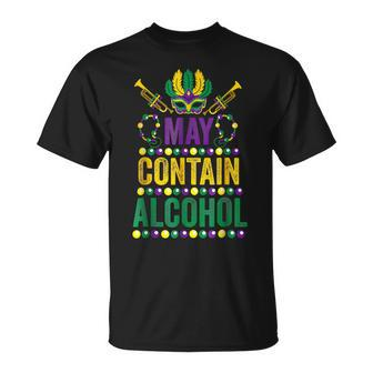 Mardi Gras Beer Drinkers May Contain Alcohol Mardi Gras 2023 T-Shirt - Seseable