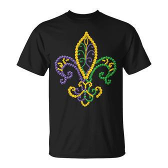 Mardi Gras Fleur De Lis Beads Carnival 2023 Mardi Gras Part T-Shirt - Seseable