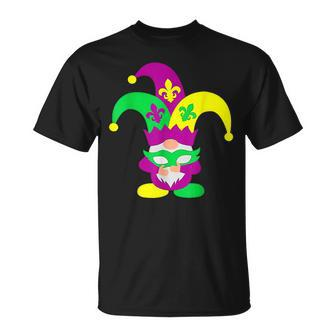 Mardi Gras Gnomes Holding Mask Love Mardi Gras Gnome Costume T-Shirt - Seseable