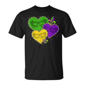 Mardi Gras Heart Fleur-De-Lys Symbol Mardi Gras T-Shirt - Seseable