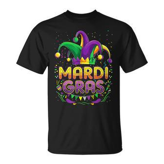 Mardi Gras Mask Beads Party Unique New Orleans Parade T-Shirt - Seseable