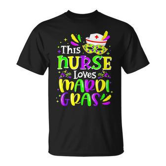 Mardi Gras Nurse This Nurse Loves Mardi Gras Colorful T-Shirt - Seseable