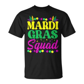 Mardi Gras Squad Mask Bead Festival Parade New Orleans T-Shirt - Seseable