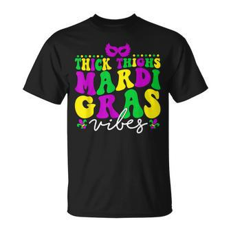 Mardi Gras Thick Thighsvibes Happy Mardi Gras T-Shirt - Seseable