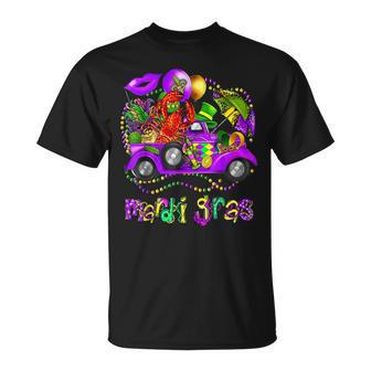 Mardi Gras Truck With Mask And Crawfish Mardi Gras Costume T-shirt - Thegiftio