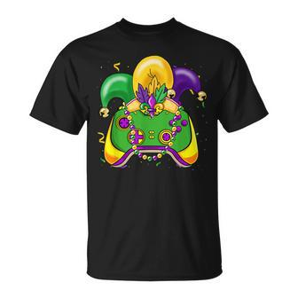Mardi Gras Video Game Controller Jester Hat Kids Boys T-Shirt - Seseable