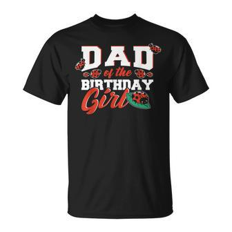 Marienkäfer Geburtstag Papa T-Shirt, Vater des Geburtstagsmädchens - Seseable